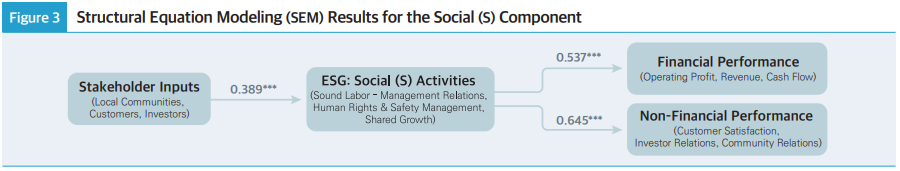 Figure 3 Structural Equation Modeling (SEM) Results for the Social (S) Component