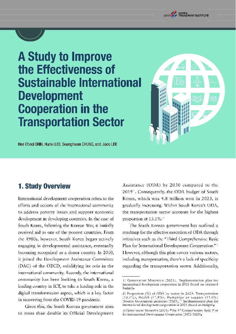 A Study to Improve the Effectiveness of Sustainable International Development Cooperation in the Transportation Sector