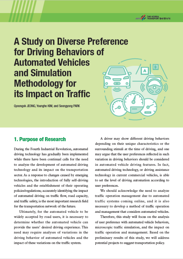 A Study on Diverse Preference for Driving Behaviors of Automated Vehicles and Simulation Methodology for its Impact on Traffic.PNG