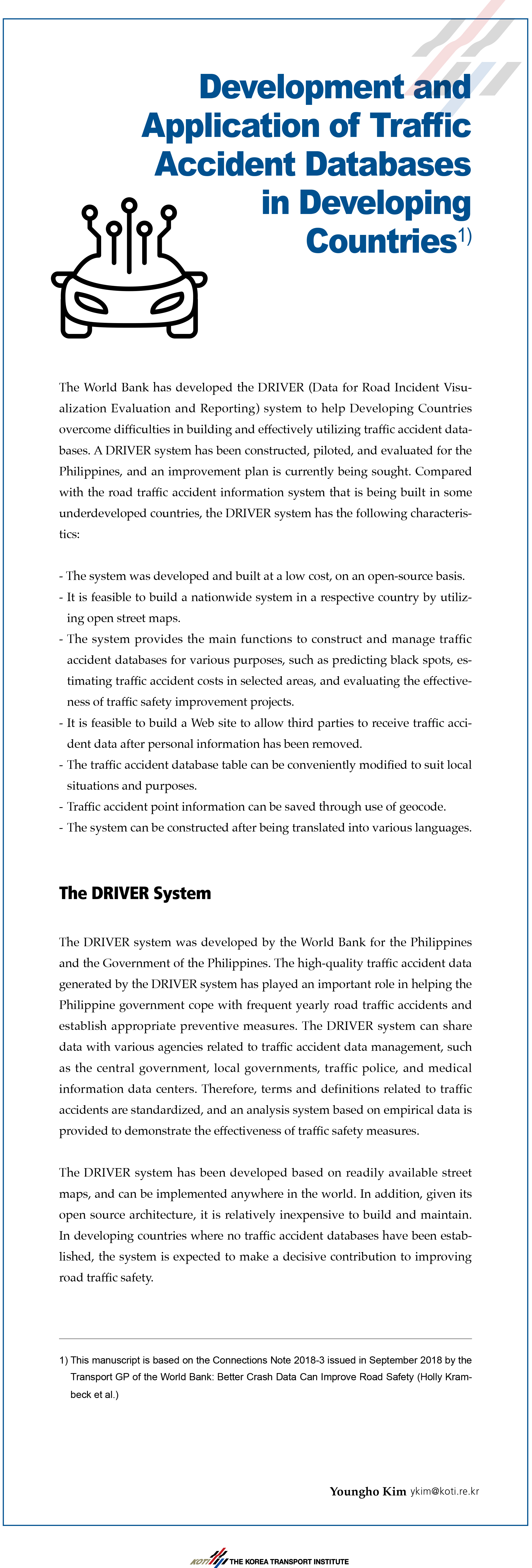 Development and Application of Traffic Accident Databases in Developing Countries
