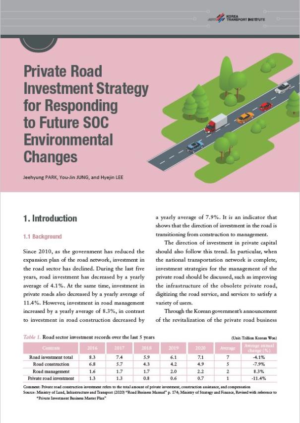 Private Road Investment Strategy for Responding to Future SOC Environmental Changes